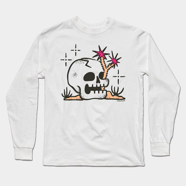 Joshua Tree Skull Flash Long Sleeve T-Shirt by sagepizza